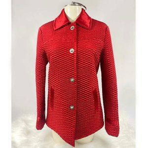 Bright Red Christmas Style Dana Buchman Holiday Jacket Size 4
